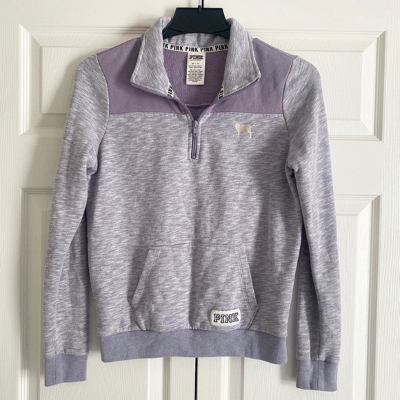 PINK Victoria's Secret Tops - PINK Victoria’s Secret Purple Quarter Zip Pullover